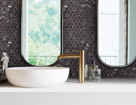 MOSAIQUE HEXA NERO MARQUINA 29CMX31CM