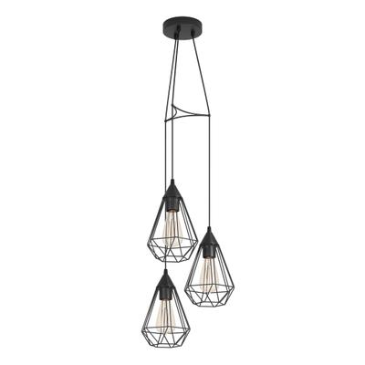 TARBES  SUSPENSION GRAPPE E27 3X60W NOIR