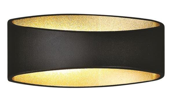 MYRA APPLIQUE UP-DOWN LED 6W 480LM 3000K SATIN NOIR/OR